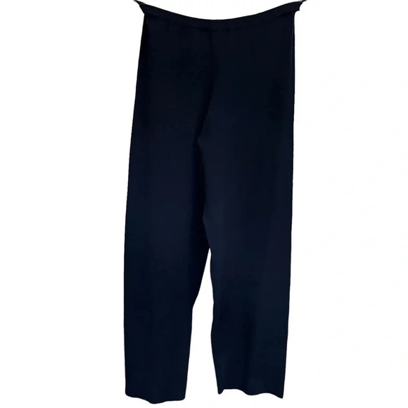 Eileen Fisher Oversized Black Nylon Viscose Blend Elastic Heavy Pant Size Medium - Picture 1 of 7